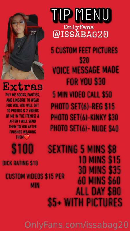 Tip Menu🥰