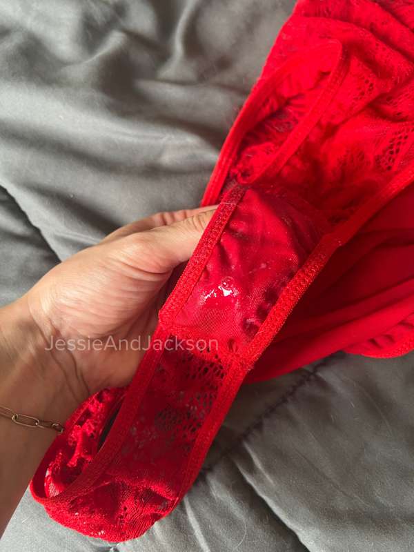 **My creampie soaked lingerie after the livestream yesterday.. 2