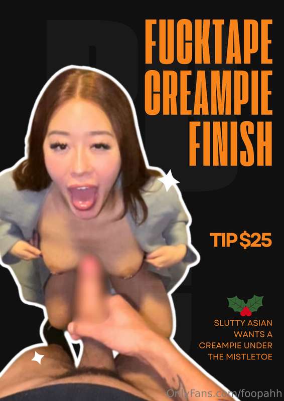 Hoe hoe hoe!!! 🎅🏻 Slutty Asian wants a creampie under the mi..