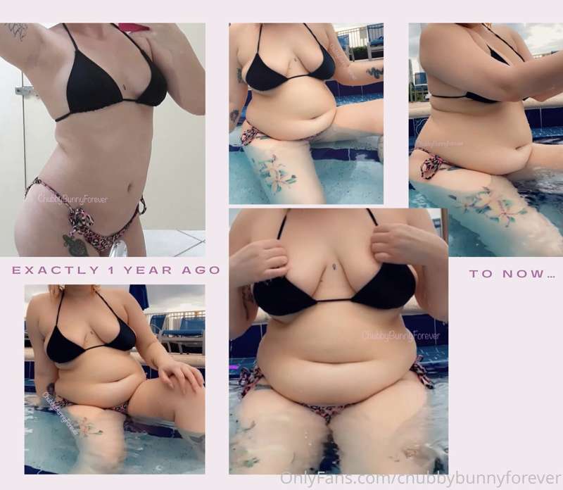 New before and after 💖 there’s a pic from exactly a year ago..