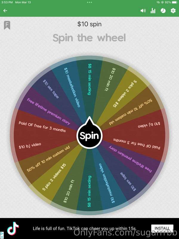 Message me to spin😈