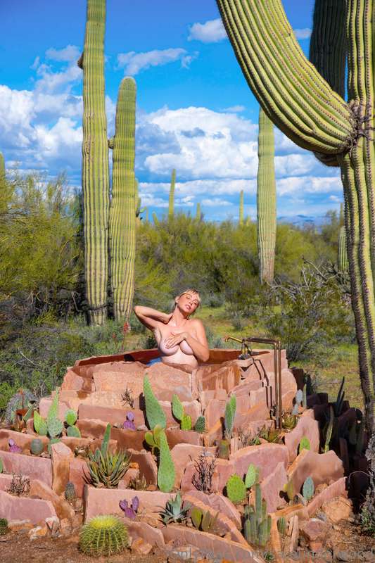 The cactus tub is done and you know I had to christen it by .. 1