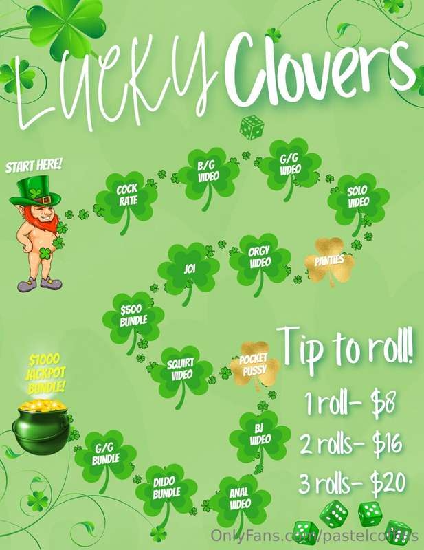 ### 🍀 𝗟𝗨𝗖𝗞𝗬 𝗖𝗟𝗢𝗩𝗘𝗥𝗦 🍀

𝘁𝗲𝘀𝘁 𝘆𝗼𝘂𝗿 𝗹𝘂𝗰𝗸 𝘄𝗶𝘁𝗵 𝗺𝘆 𝗯𝗿𝗮𝗻𝗱 𝗻𝗲𝘄 𝗴𝗮𝗺𝗲..