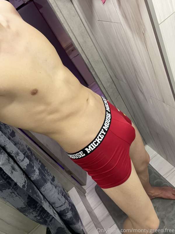 How do you like my red panties with Mickey Mouse? 🥰 1