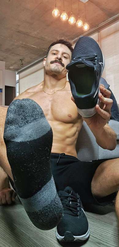 Post-gym sweats, have a sniff before I rub these sweaty feet.. 2