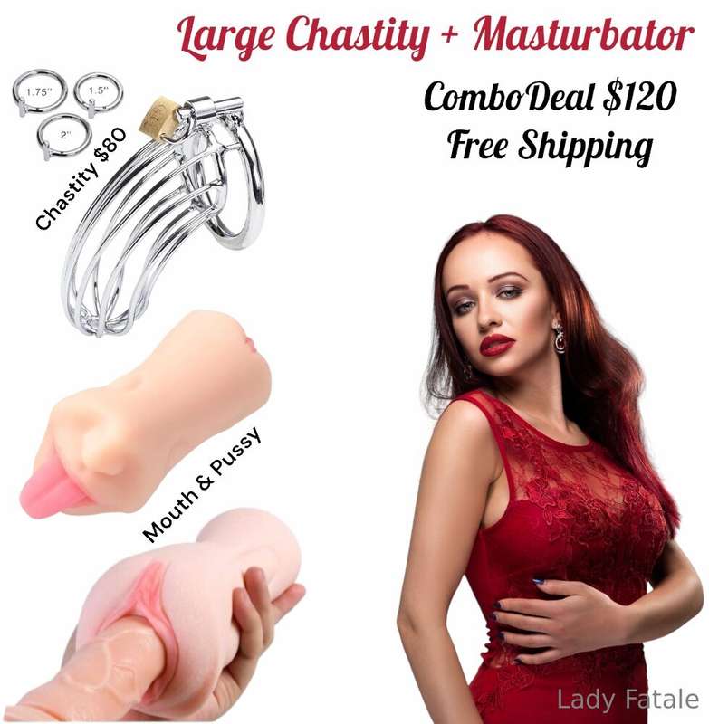 CHASTITY + DILDO PACKAGE! 🍆🔒For only $120 you will receive t.. 1