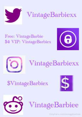 ✨ Where To Find Me ✨

Snapchat is: VintageBarbiie

I get ban..