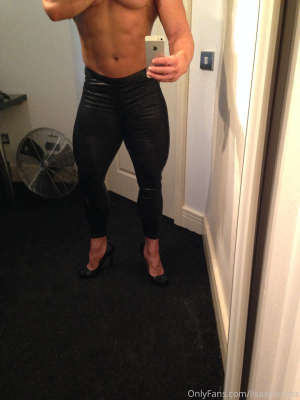 squeezing into some tight leggings