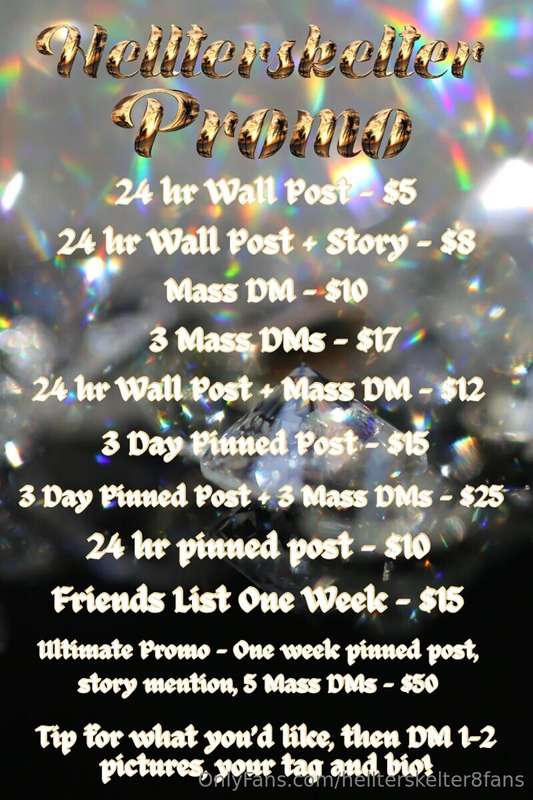 ✨ Full Promo Menu ✨