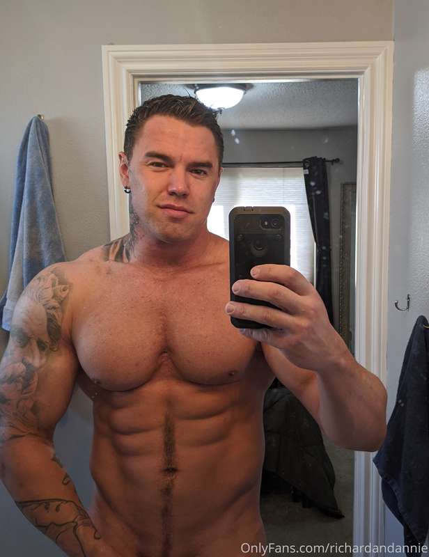 Getting all cleaned up for photos 😘🍆