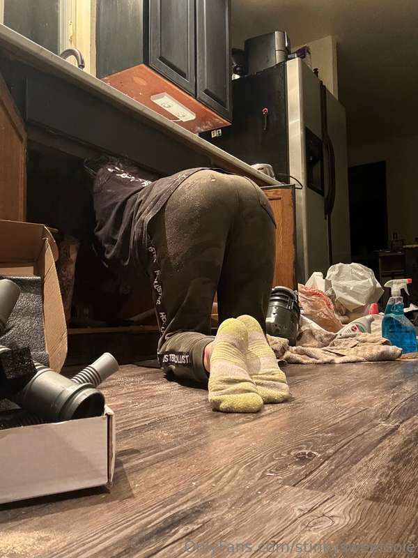 You had a female plumber come over and she had to remove her.. 2