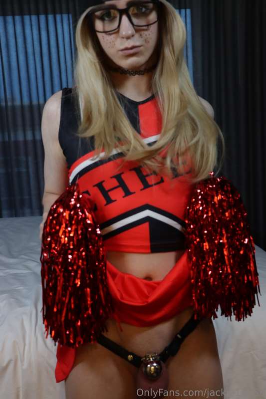 Lil' caged up cheerleader sissy 🤭 4