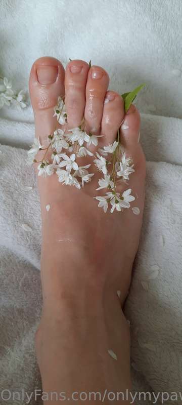 Legs with sweet-smelling white flowers. 👣🌸 4