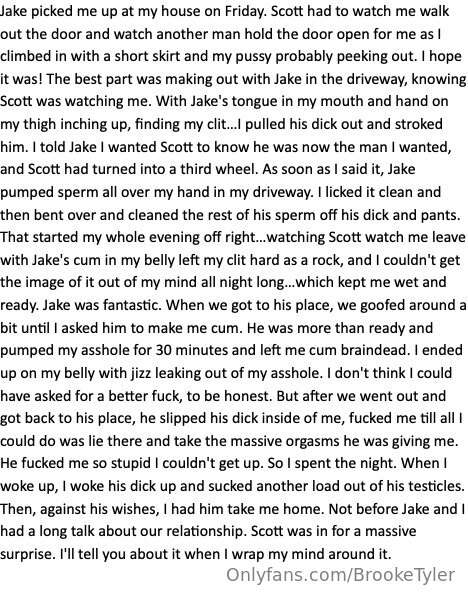 Jake picked me up at my house on Friday. Scott had to watch .. 2