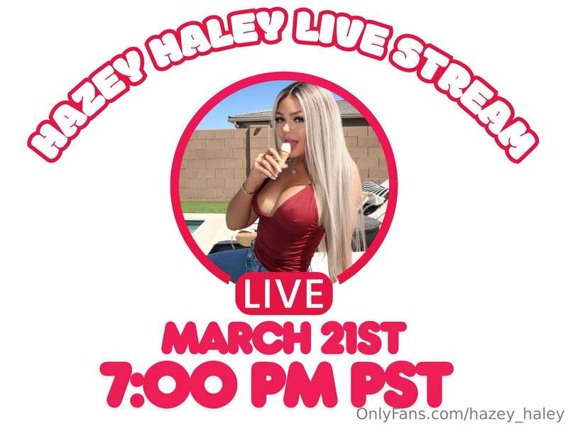 Going LIVE this Friday March 21st @7pm !!! Live on @haleysfr..