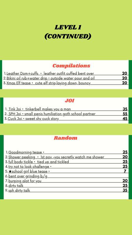 HERES MY MOST RECENT PRICE LIST ONLYFANS ISNT SENDING OUT TH.. 2
