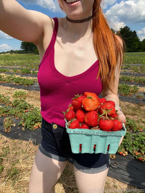 Being extra naughty at the strawberry patch hehe... swipe fo..
