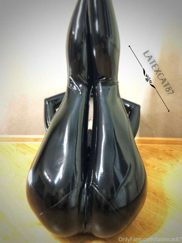 Black latex on my lithe body. 2