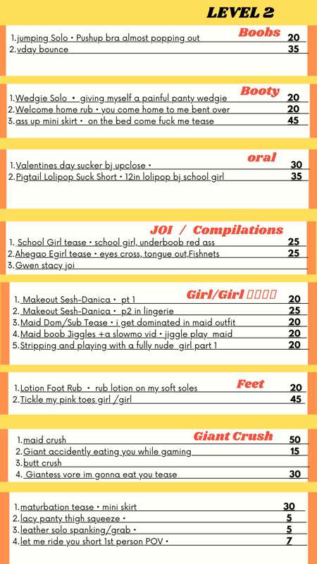 HERES MY MOST RECENT PRICE LIST ONLYFANS ISNT SENDING OUT TH.. 5