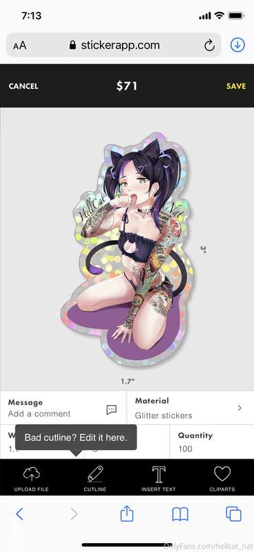 I got my anime sticker design back, I love it! For the stick.. 5