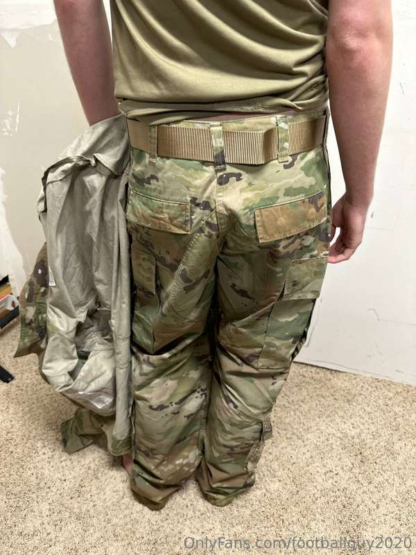 The private doing a little stripping down to his military br.. 23