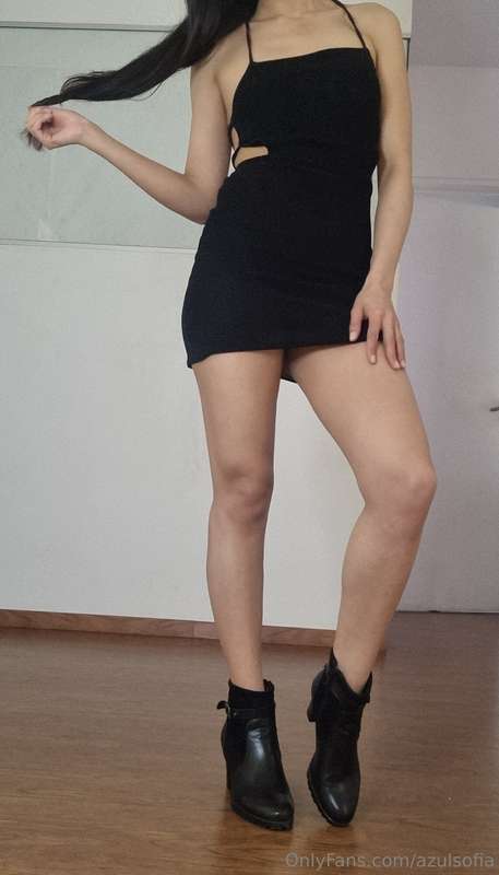 Latest with the sexy black dress, spring begins tomorrow her..