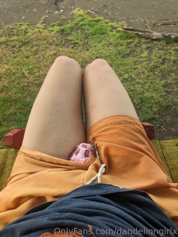 locked in chastity at the beach day 2 1