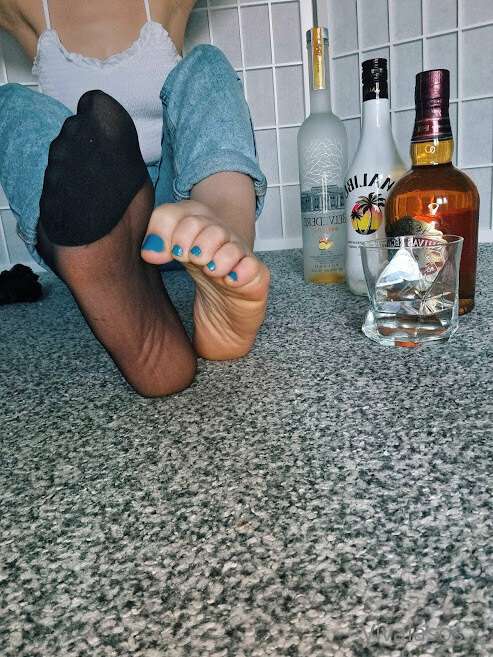 you + me + my feet + alcohol = A party for your dick! 

I've.. 1