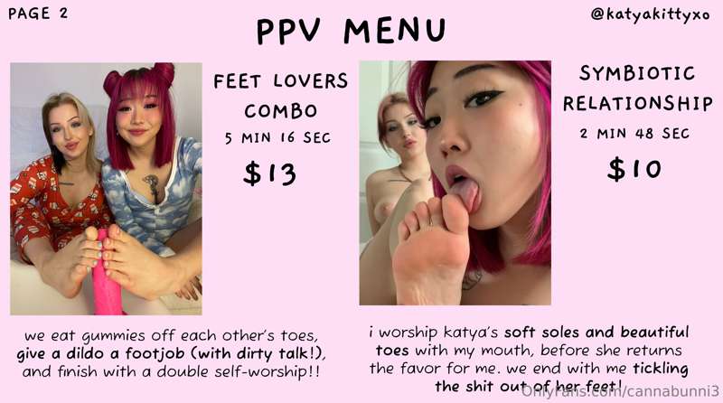 my current ppv menu! i'll start posting more full-length vid.. 3