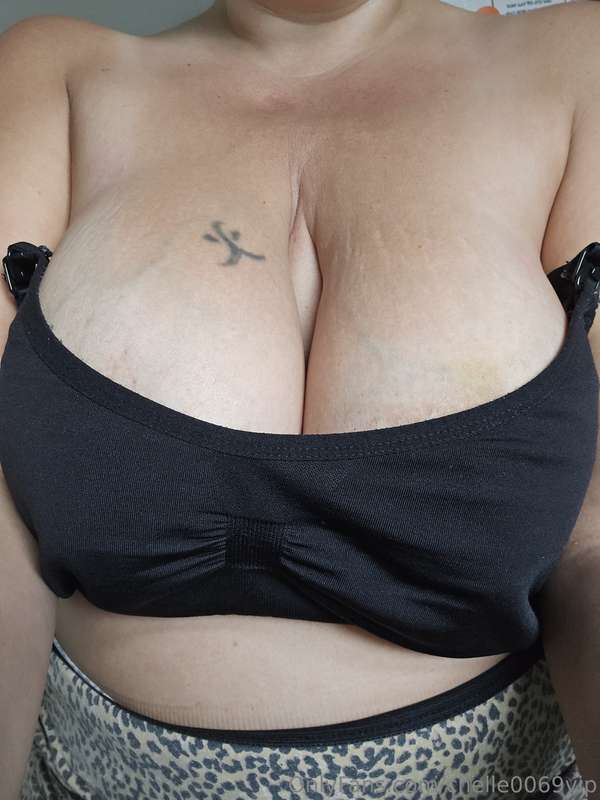Had to take some pervy pics of my freshly pumped titties and..