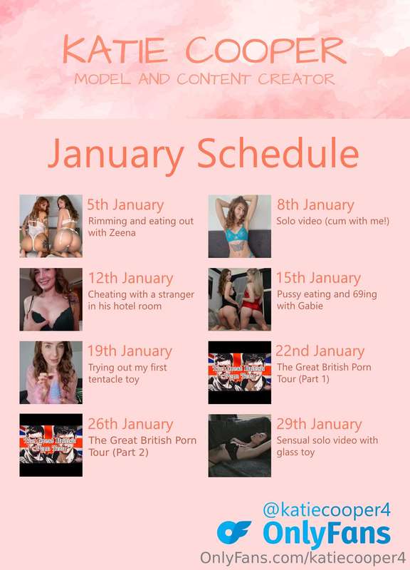 ✨️January's video schedule✨️What a hot way to start the year..