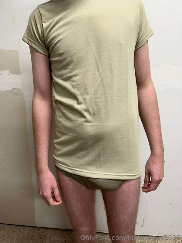 The private doing a little stripping down to his military br.. 20