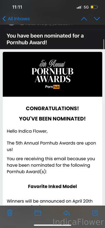 i’ve been nominated for Favorite Inked Pornstar for the Porn.. 2