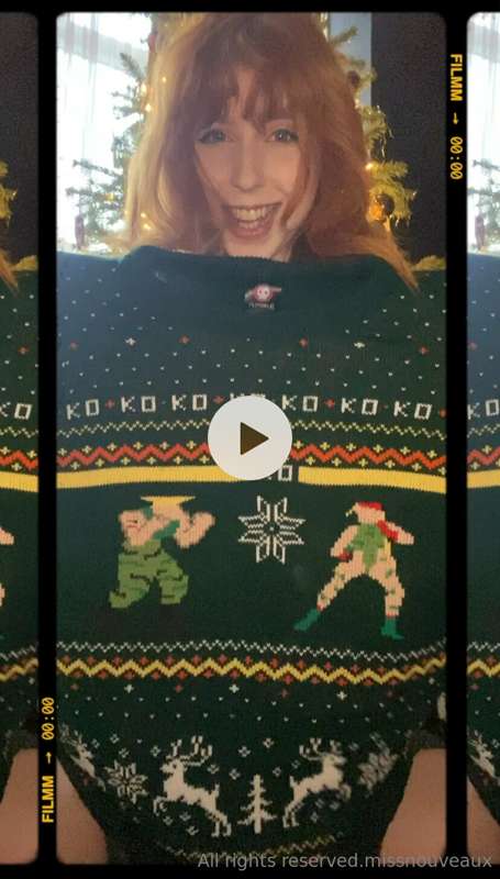 2 minute and 14 second festive jumper strip tease (topless a..