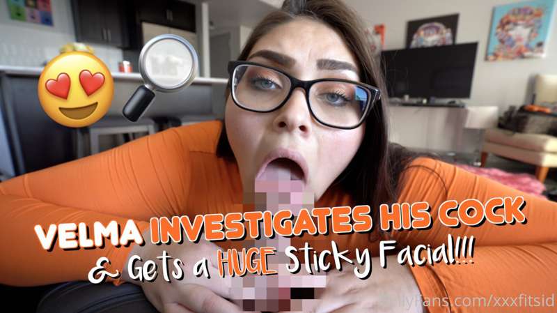 Velma Investigates His Cock & Gets a HUGE Sticky Facial!!! f..