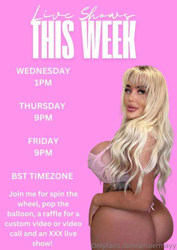Live shows this week 💕