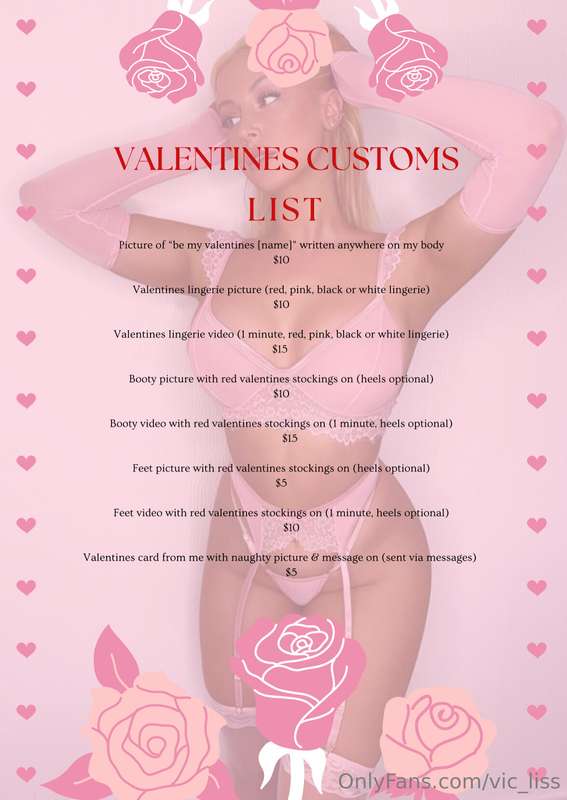 💕Valentines Customs List💕 only available until Sunday! Xx