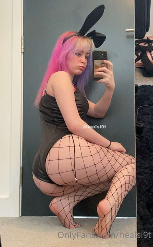 More bunny girl photos & a video of me squishing a toy inbet.. 1