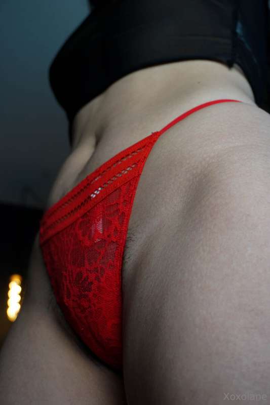 Do you like how these lacey red panties look on me? ♥️