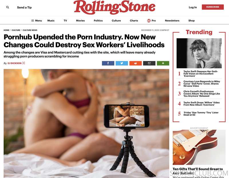 Related to all of the news about Pornhub this week, I'd also..