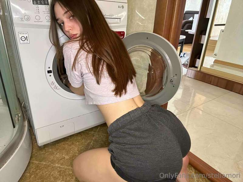 I just got stuck in the machine... Why are you taking off my..