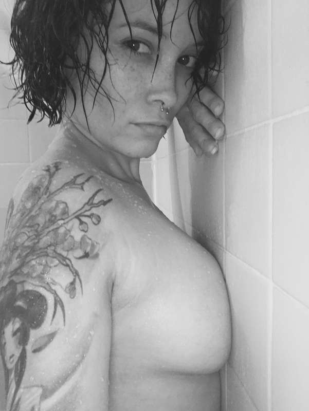 No make up just me and the shower...
