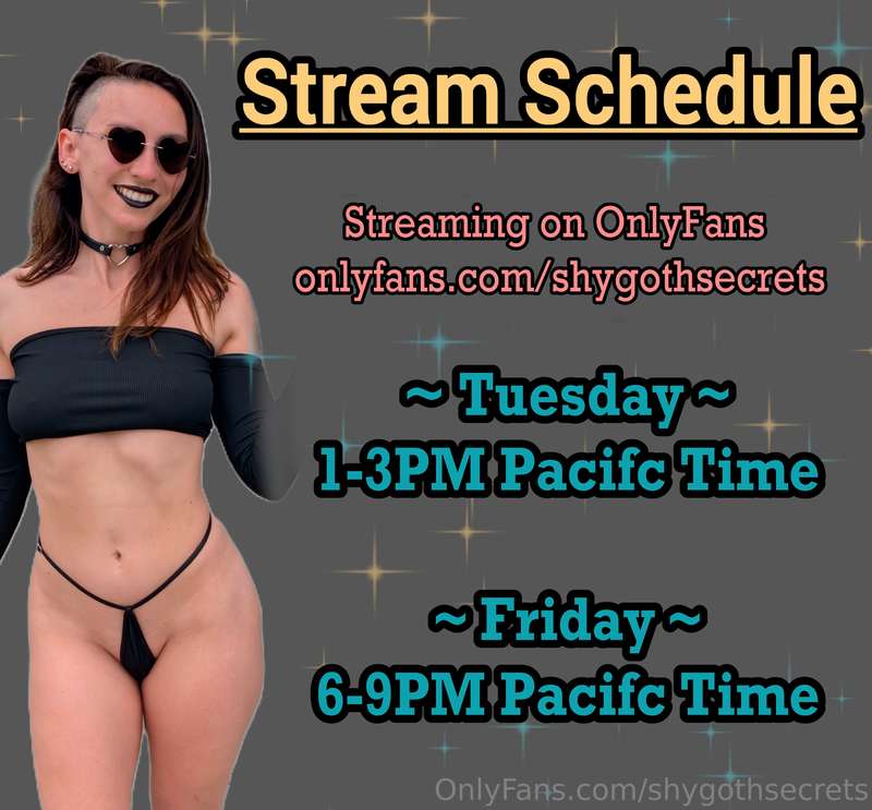 New Stream Schedule for the rest of July!! I am going to try..