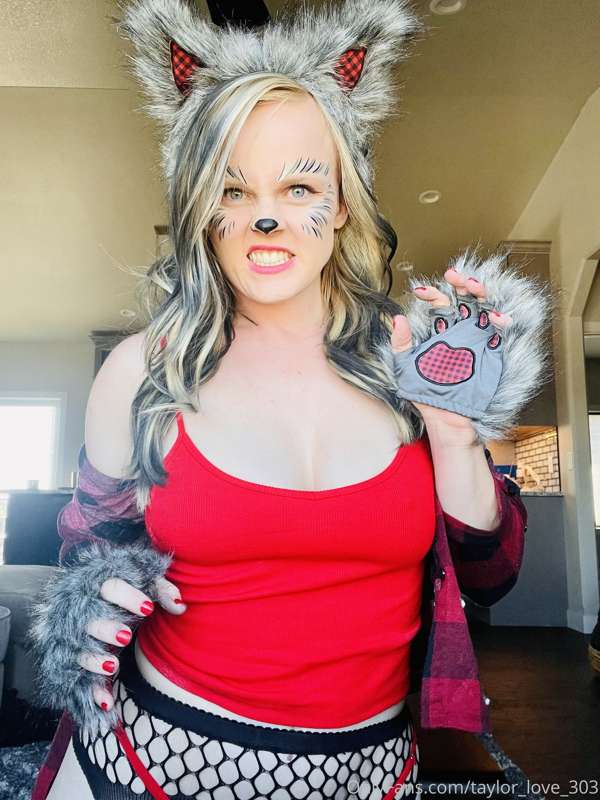 Oh my, what a big cock you have!! 🐺 mind if I have a taste?