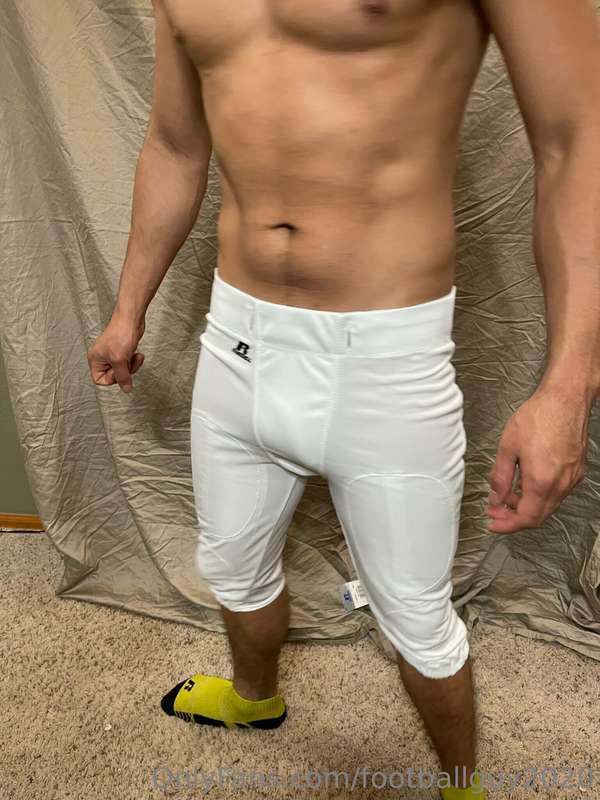 Football pants and a thong on the private! 5