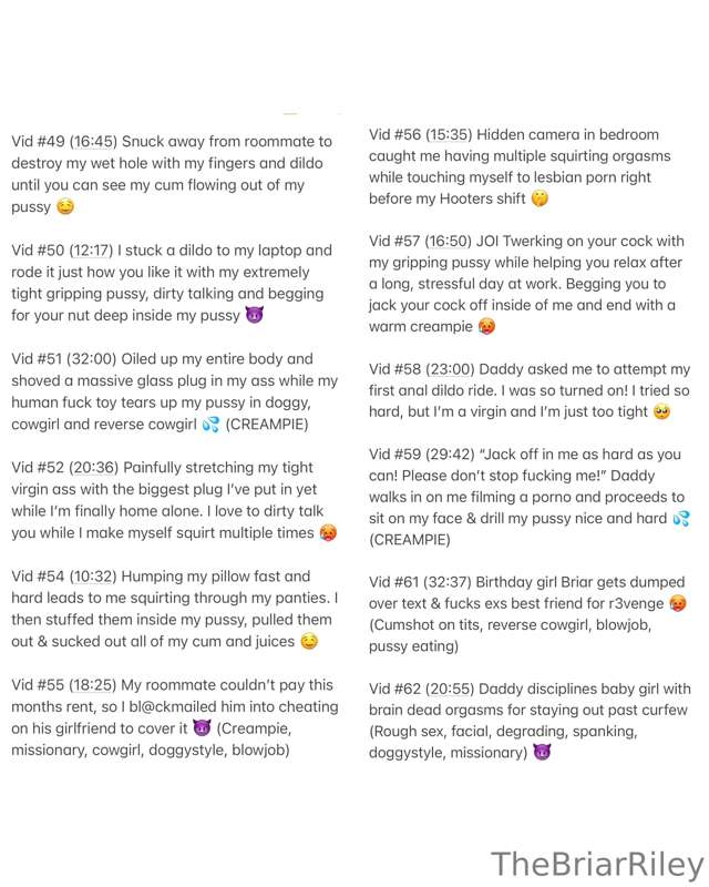 ***💦 VIDEO MENU 💦*** **Videos 1-128** Swipe to the end for v.. 3