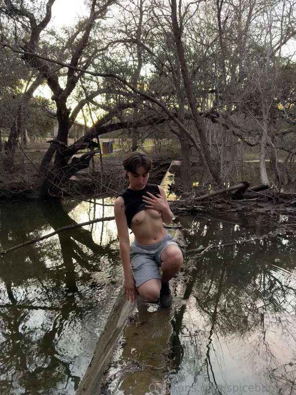 took my tits out for a walk in the park 6