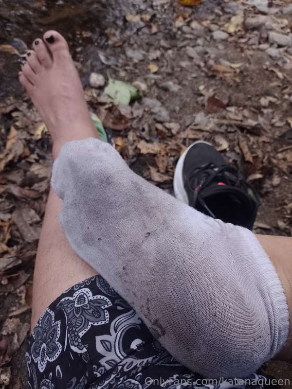 These dirty little socks have been through a long, sweaty da..