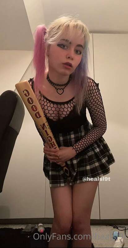 make-shift harley quinn cosplay, her costume should be arriv.. 2