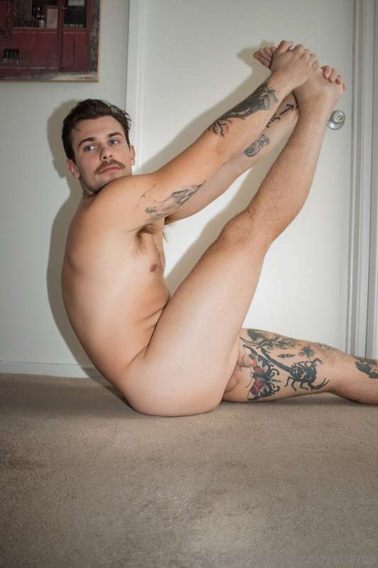 Nude stretching with army boy @crixusalexander 